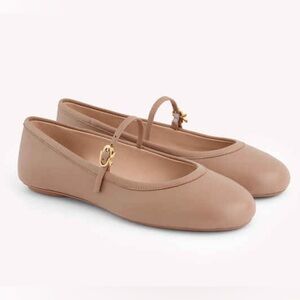 Gianvito Rossi Carla Ballerina Flats Tan Leather EU 40/Fits US 9.5-10